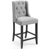Baronet Tufted Button Upholstered Fabric Counter Stool - Modern Glam & Dense Foam Seating
