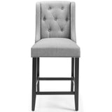 Baronet Tufted Button Upholstered Fabric Counter Stool - Modern Glam & Dense Foam Seating