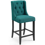 Baronet Tufted Button Upholstered Fabric Counter Stool - Modern Glam & Dense Foam Seating