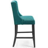 Baronet Tufted Button Upholstered Fabric Counter Stool - Modern Glam & Dense Foam Seating