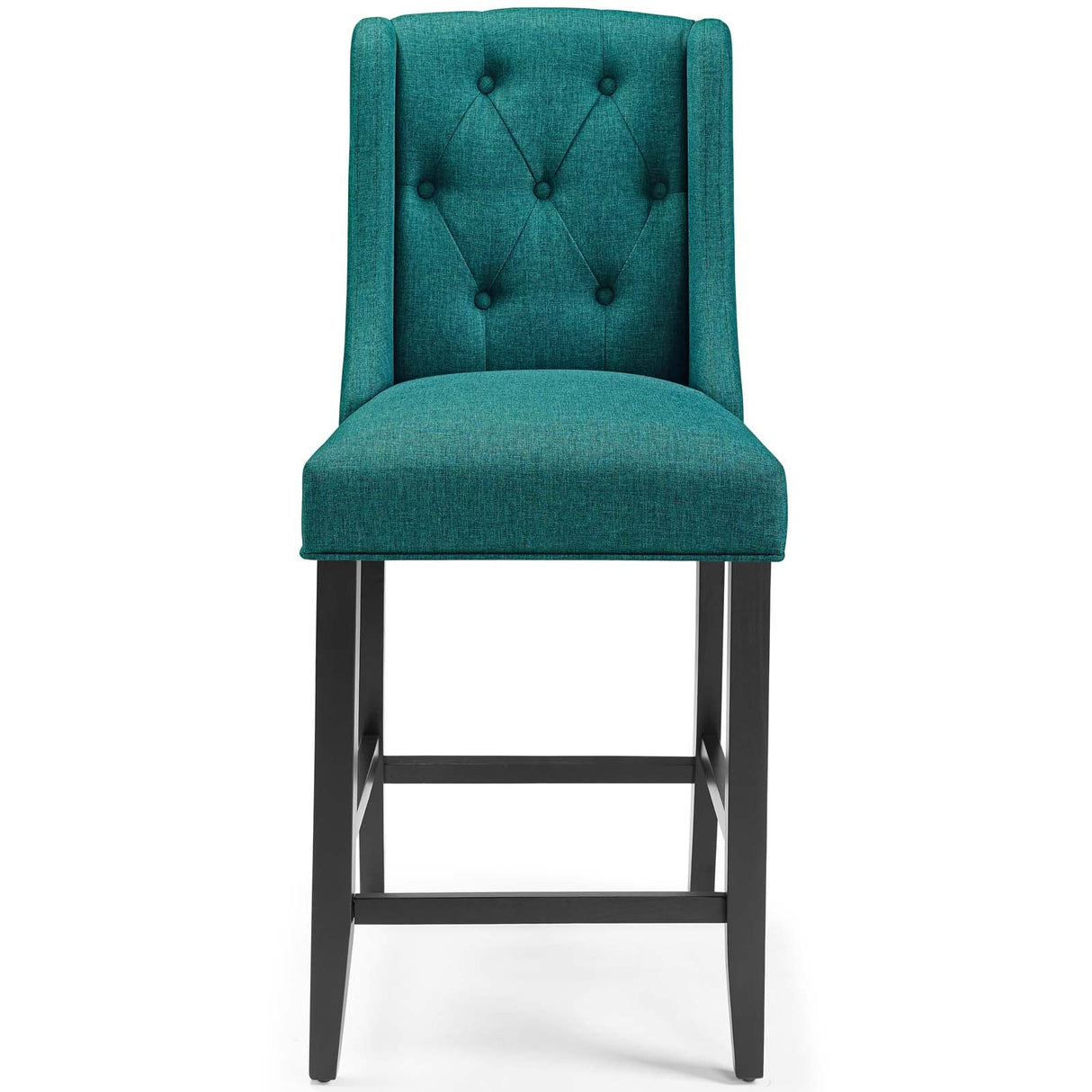 Baronet Tufted Button Upholstered Fabric Counter Stool - Modern Glam & Dense Foam Seating