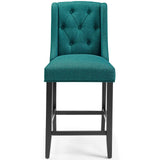 Baronet Tufted Button Upholstered Fabric Counter Stool - Modern Glam & Dense Foam Seating