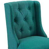 Baronet Tufted Button Upholstered Fabric Counter Stool - Modern Glam & Dense Foam Seating