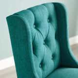 Baronet Tufted Button Upholstered Fabric Counter Stool - Modern Glam & Dense Foam Seating