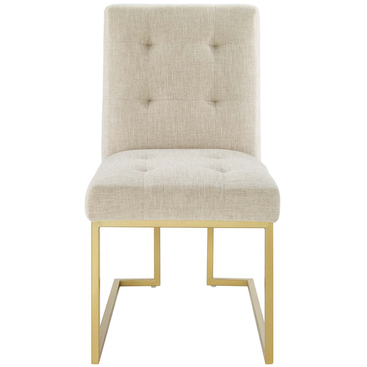 Privy Gold Stainless Steel Upholstered Fabric Dining Accent Chair - Glam Deco & Gold Geometric Base