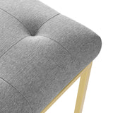 Privy Gold Stainless Steel Upholstered Fabric Dining Accent Chair - Glam Deco & Gold Geometric Base