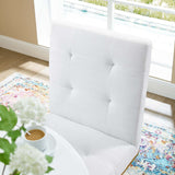Privy Gold Stainless Steel Upholstered Fabric Dining Accent Chair - Glam Deco & Gold Geometric Base
