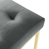 Privy Gold Stainless Steel Performance Velvet Dining Chair - Glam Deco & Stain-Resistant