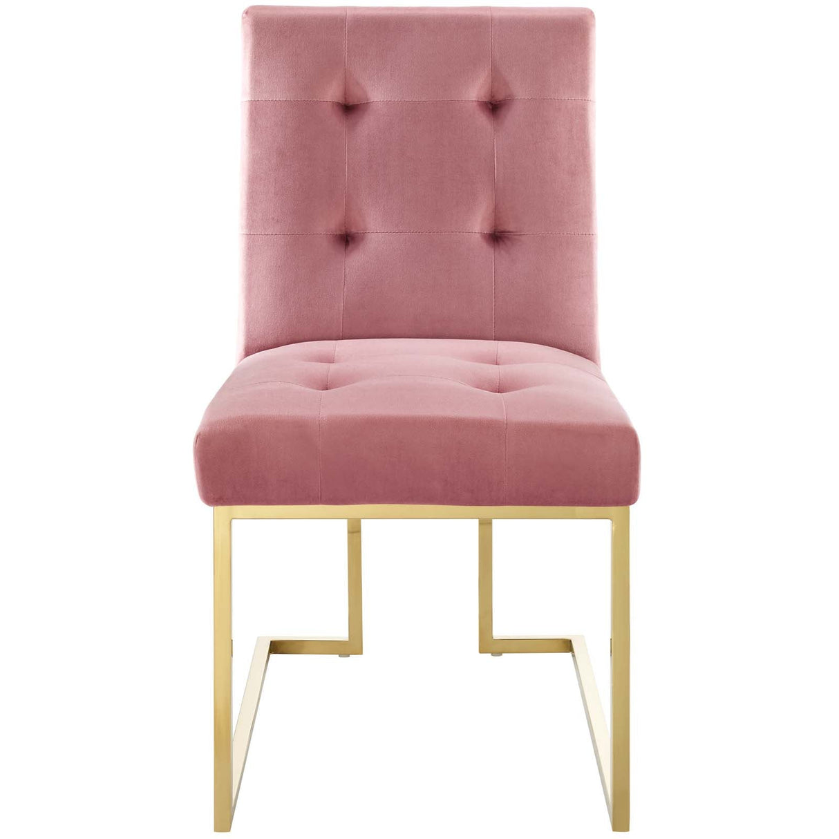 Privy Gold Stainless Steel Performance Velvet Dining Chair - Glam Deco & Stain-Resistant