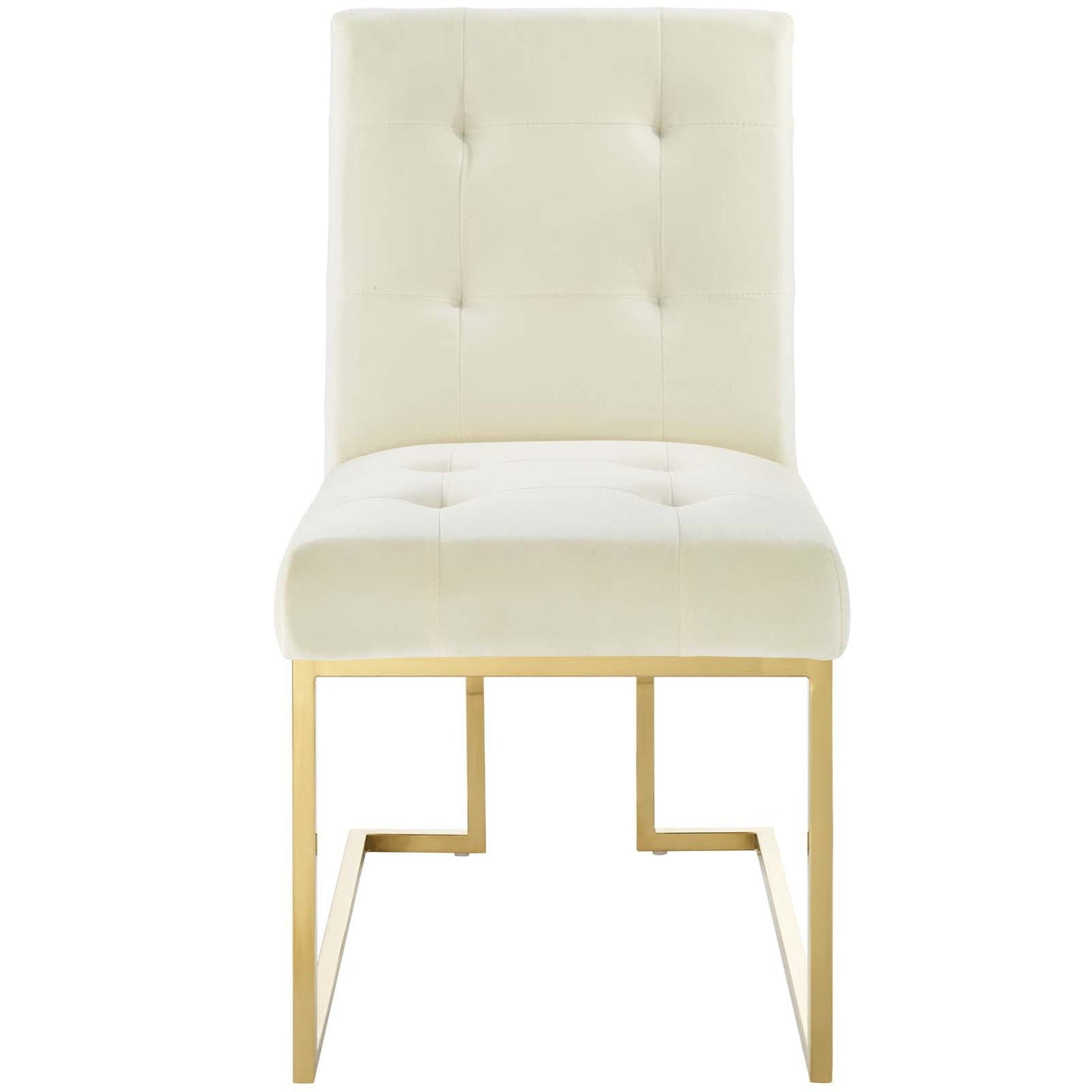 Privy Gold Stainless Steel Performance Velvet Dining Chair - Glam Deco & Stain-Resistant