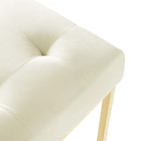 Privy Gold Stainless Steel Performance Velvet Dining Chair - Glam Deco & Stain-Resistant
