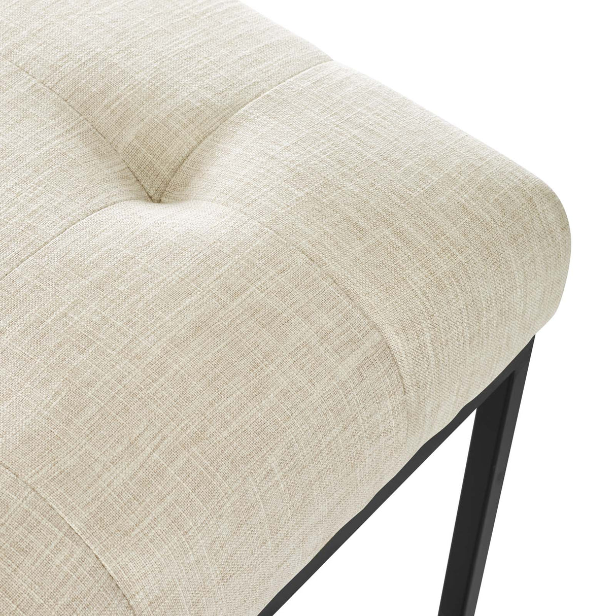 Privy Black Stainless Steel Upholstered Fabric Dining Chair - Glam Deco & Modern Kitchen Seating