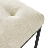 Privy Black Stainless Steel Upholstered Fabric Dining Chair - Glam Deco & Modern Kitchen Seating