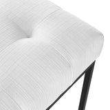 Privy Black Stainless Steel Upholstered Fabric Dining Chair - Glam Deco & Modern Kitchen Seating