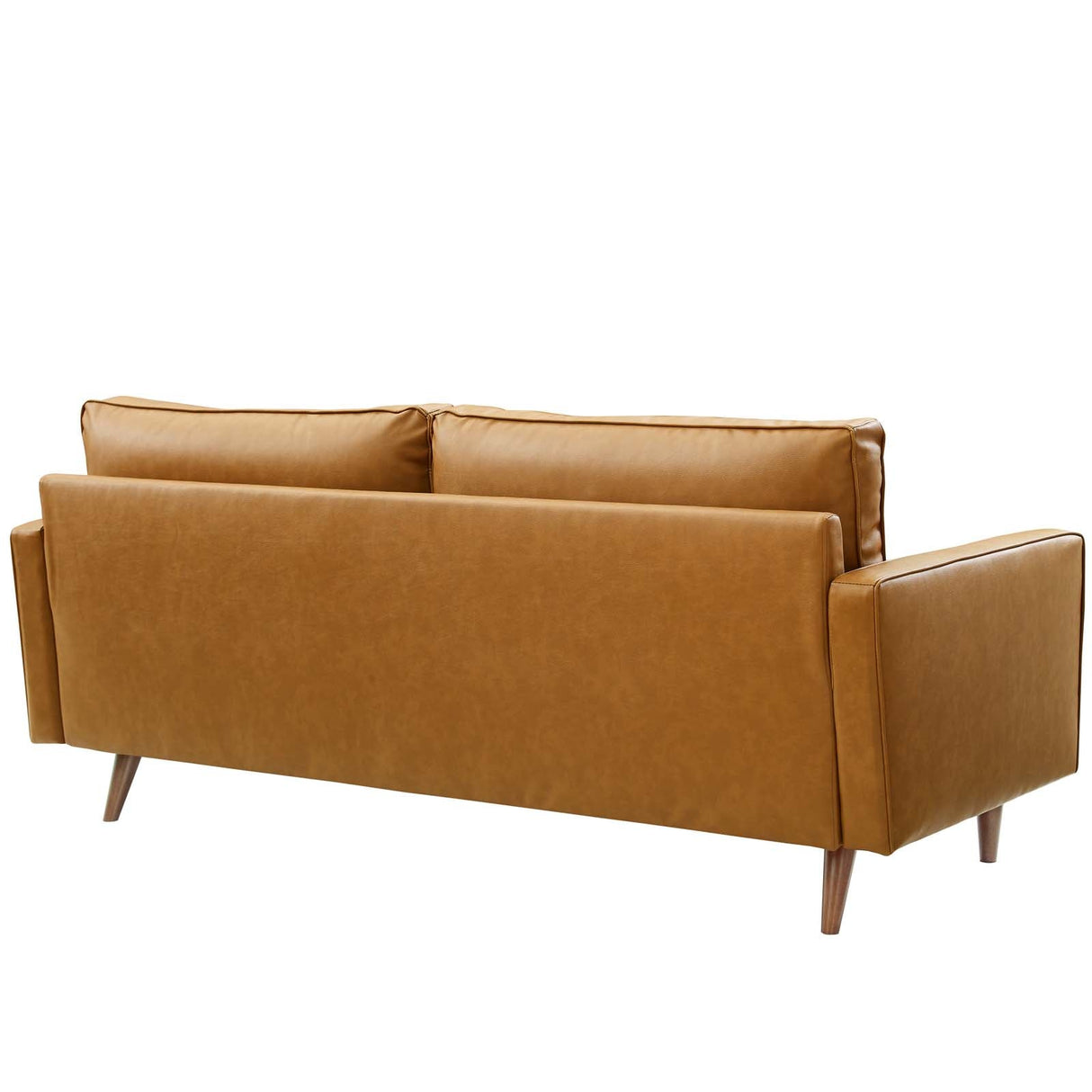 Valour Upholstered Faux Leather Sofa - Mid-Century Modern & Small Space Friendly
