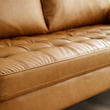 Valour Upholstered Faux Leather Sofa - Mid-Century Modern & Small Space Friendly