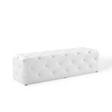 Amour 60" Tufted Button Entryway Faux Leather Bench - Modern Glamour & Hallway Accent Seating