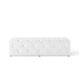 Amour 60" Tufted Button Entryway Faux Leather Bench - Modern Glamour & Hallway Accent Seating