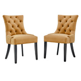 Regent Tufted Performance Velvet Dining Side Chairs - Set of 2 - French Vintage & Stain-Resistant