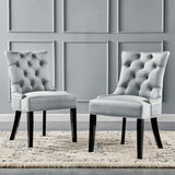 Regent Tufted Performance Velvet Dining Side Chairs - Set of 2 - French Vintage & Stain-Resistant