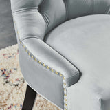 Regent Tufted Performance Velvet Dining Side Chairs - Set of 2 - French Vintage & Stain-Resistant