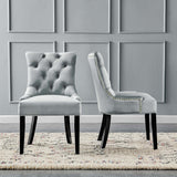 Regent Tufted Performance Velvet Dining Side Chairs - Set of 2 - French Vintage & Stain-Resistant