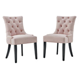 Regent Tufted Performance Velvet Dining Side Chairs - Set of 2 - French Vintage & Stain-Resistant