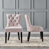 Regent Tufted Performance Velvet Dining Side Chairs - Set of 2 - French Vintage & Stain-Resistant