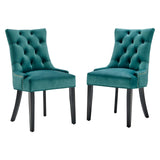 Regent Tufted Performance Velvet Dining Side Chairs - Set of 2 - French Vintage & Stain-Resistant