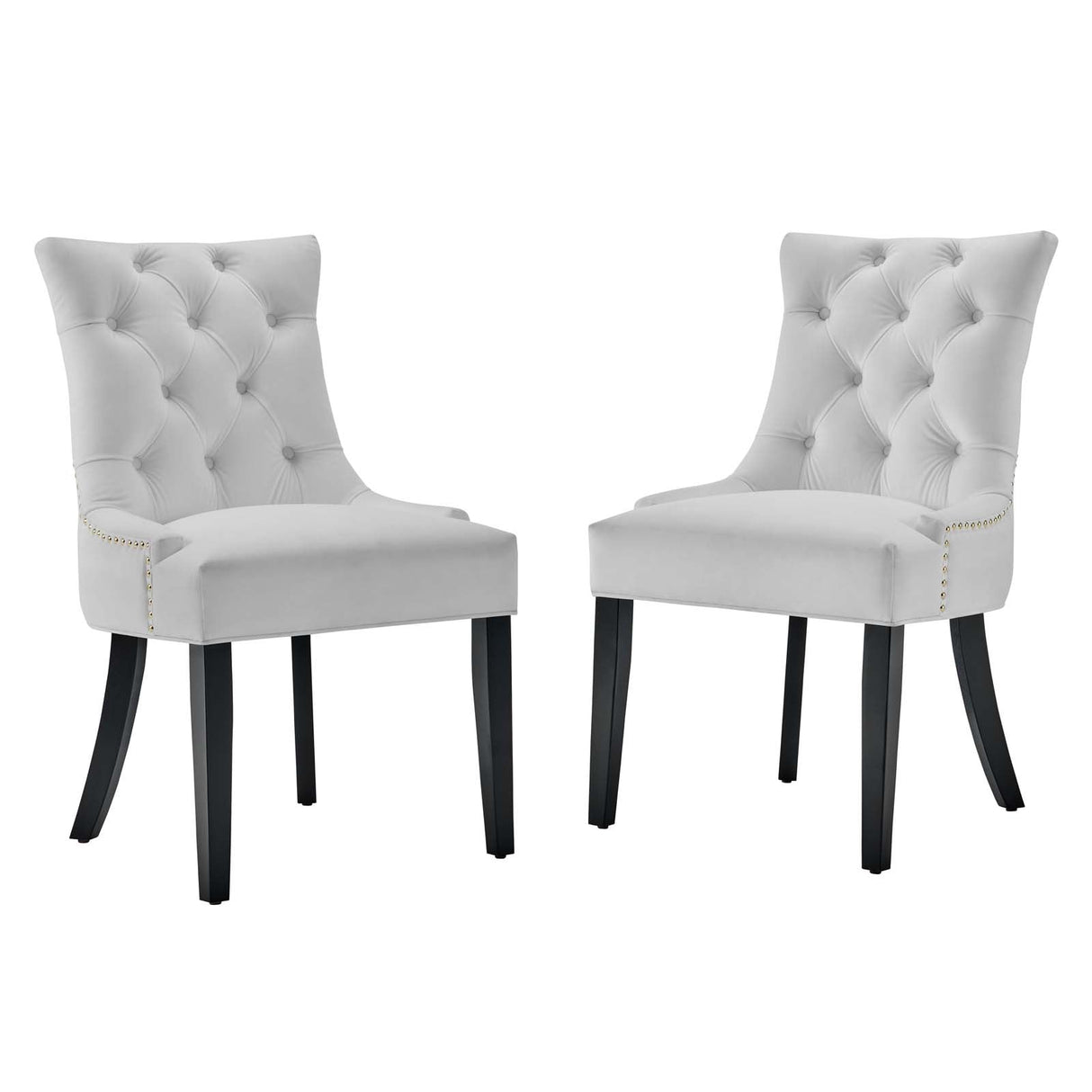 Regent Tufted Performance Velvet Dining Side Chairs - Set of 2 - French Vintage & Stain-Resistant