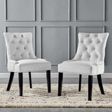 Regent Tufted Performance Velvet Dining Side Chairs - Set of 2 - French Vintage & Stain-Resistant