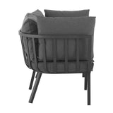 Riverside 2 Piece Outdoor Patio Aluminum Sectional Sofa Set - Coastal Modern & Weather-Resistant