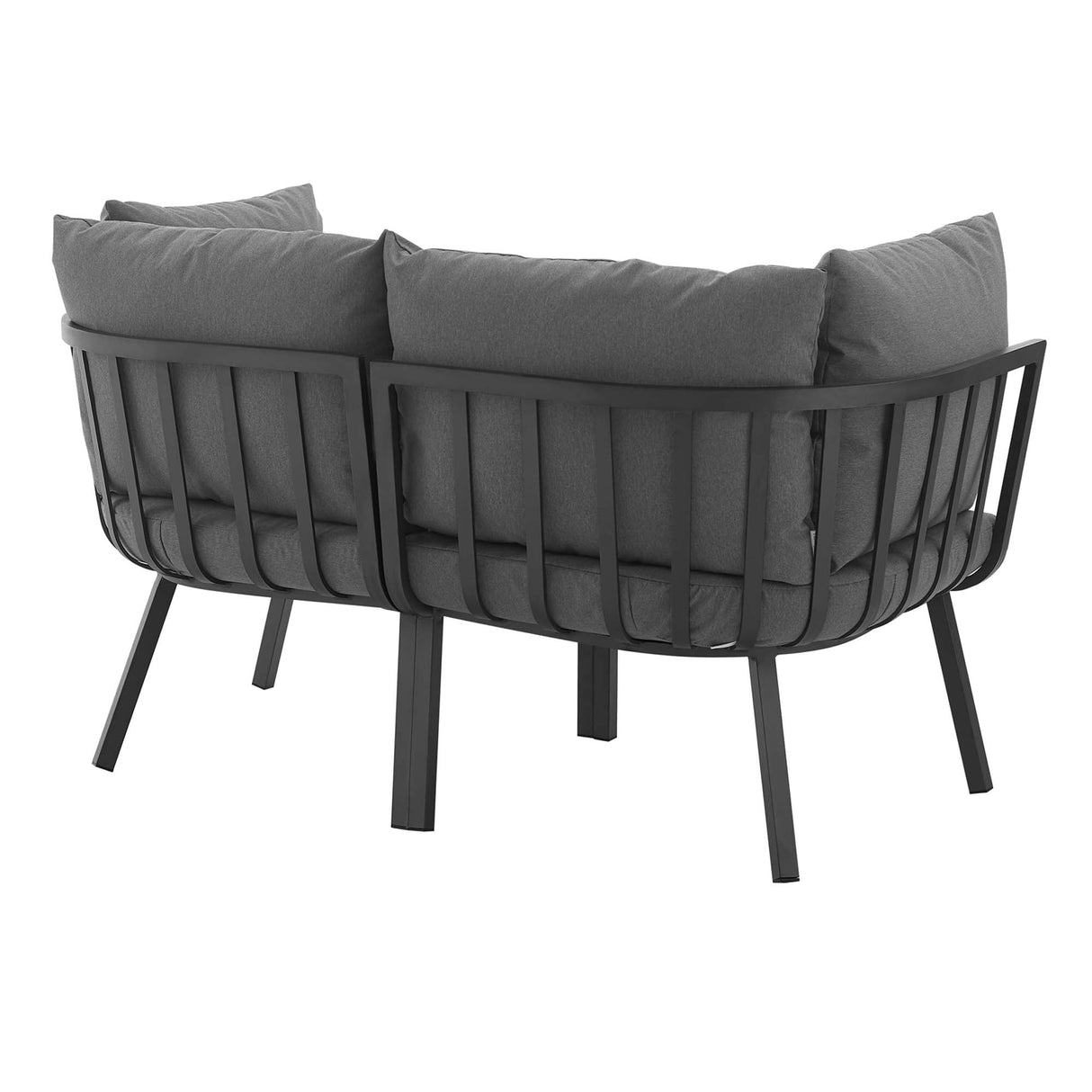 Riverside 2 Piece Outdoor Patio Aluminum Sectional Sofa Set - Coastal Modern & Weather-Resistant