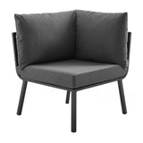 Riverside 2 Piece Outdoor Patio Aluminum Sectional Sofa Set - Coastal Modern & Weather-Resistant