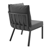Riverside 2 Piece Outdoor Patio Aluminum Sectional Sofa Set - Coastal Modern & Weather-Resistant