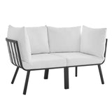 Riverside 2 Piece Outdoor Patio Aluminum Sectional Sofa Set - Coastal Modern & Weather-Resistant