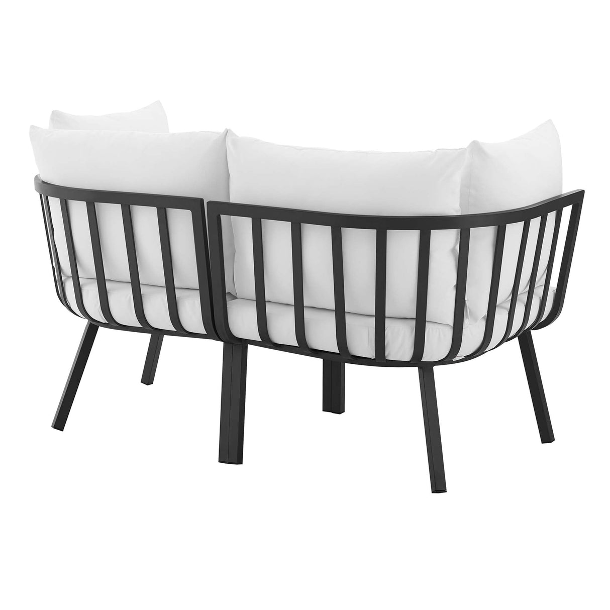 Riverside 2 Piece Outdoor Patio Aluminum Sectional Sofa Set - Coastal Modern & Weather-Resistant
