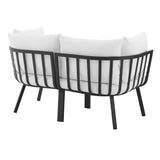 Riverside 2 Piece Outdoor Patio Aluminum Sectional Sofa Set - Coastal Modern & Weather-Resistant