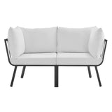 Riverside 2 Piece Outdoor Patio Aluminum Sectional Sofa Set - Coastal Modern & Weather-Resistant