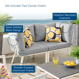 Riverside 2 Piece Outdoor Patio Aluminum Sectional Sofa Set - Coastal Modern & Weather-Resistant