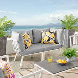 Riverside 2 Piece Outdoor Patio Aluminum Sectional Sofa Set - Coastal Modern & Weather-Resistant