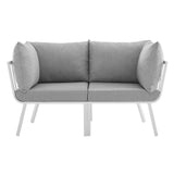 Riverside 2 Piece Outdoor Patio Aluminum Sectional Sofa Set - Coastal Modern & Weather-Resistant