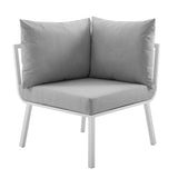 Riverside 2 Piece Outdoor Patio Aluminum Sectional Sofa Set - Coastal Modern & Weather-Resistant