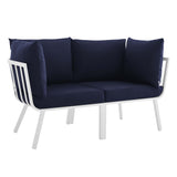 Riverside 2 Piece Outdoor Patio Aluminum Sectional Sofa Set - Coastal Modern & Weather-Resistant