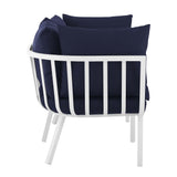 Riverside 2 Piece Outdoor Patio Aluminum Sectional Sofa Set - Coastal Modern & Weather-Resistant