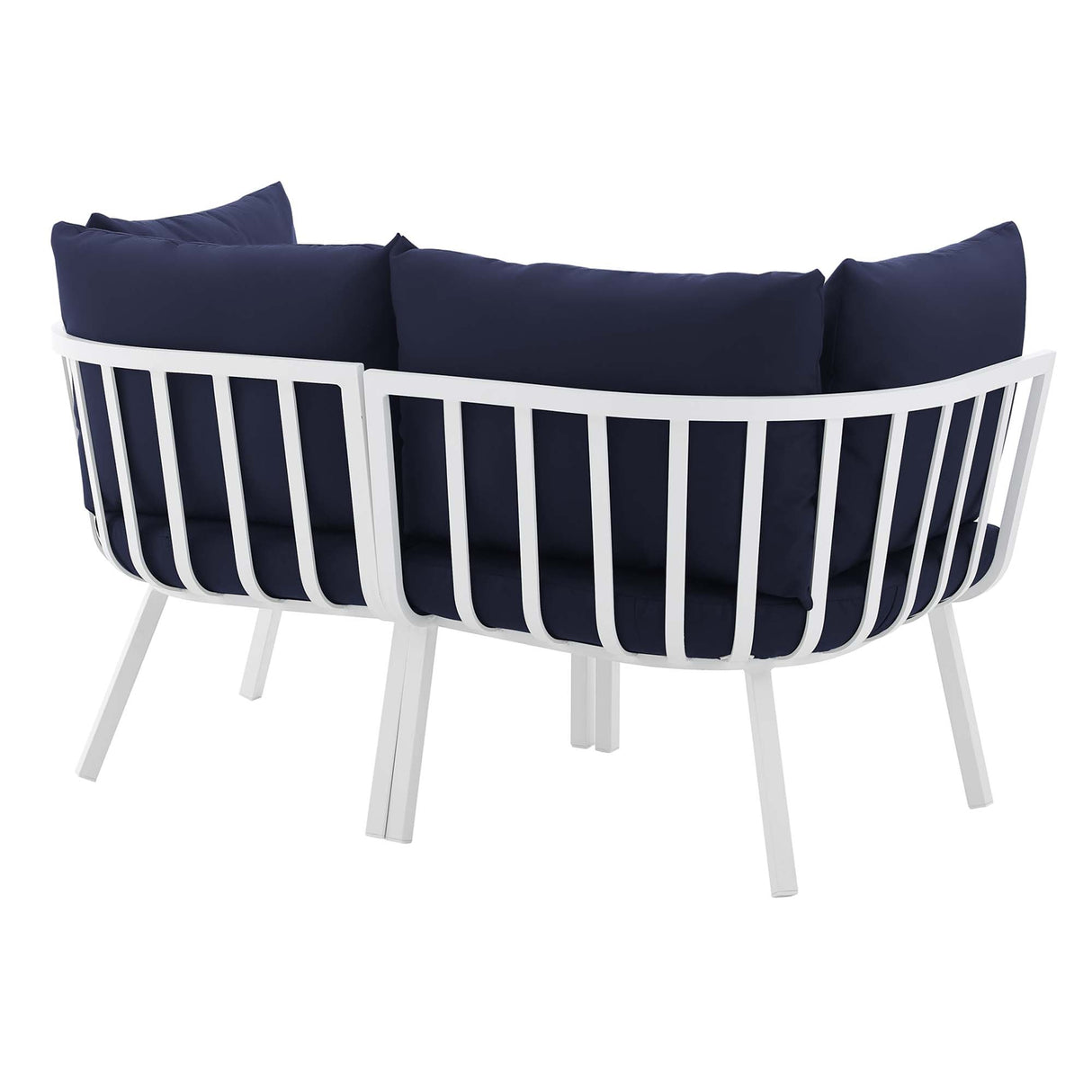 Riverside 2 Piece Outdoor Patio Aluminum Sectional Sofa Set - Coastal Modern & Weather-Resistant