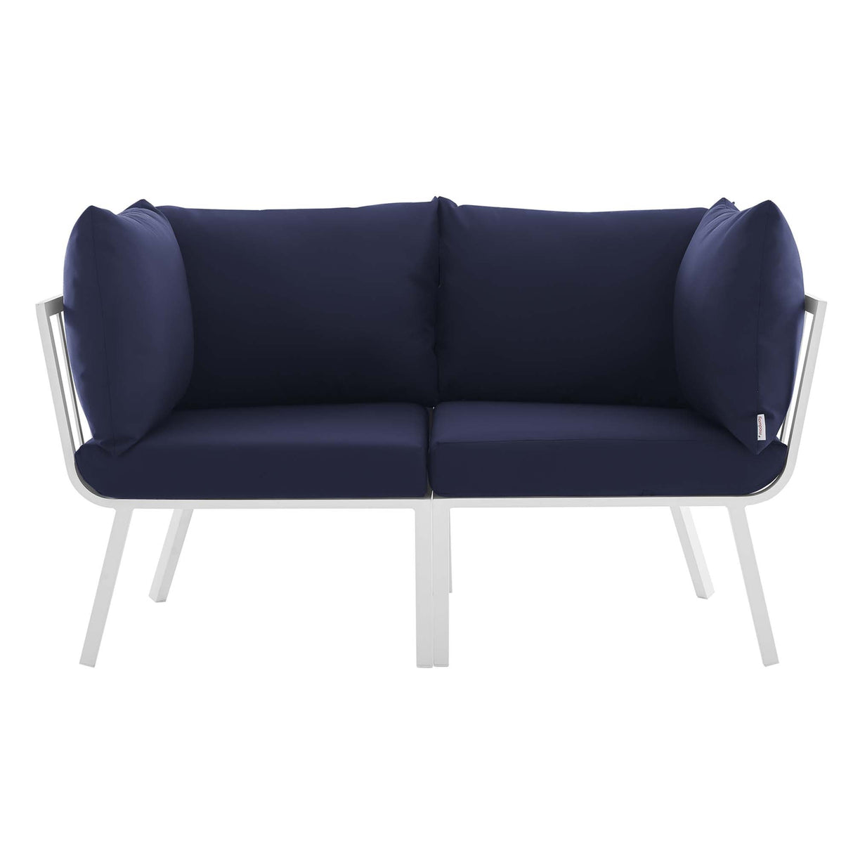 Riverside 2 Piece Outdoor Patio Aluminum Sectional Sofa Set - Coastal Modern & Weather-Resistant