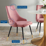 Adorn Tufted Performance Velvet Dining Side Chair - Glam Deco & Stain-Resistant
