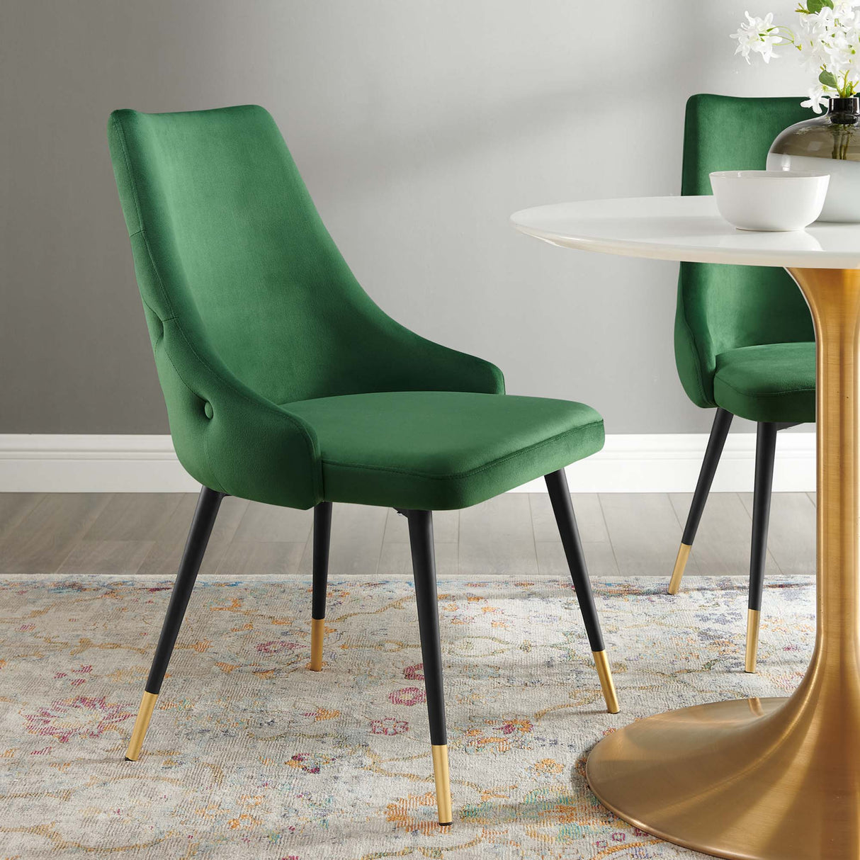Adorn Tufted Performance Velvet Dining Side Chair - Glam Deco & Stain-Resistant