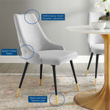 Adorn Tufted Performance Velvet Dining Side Chair - Glam Deco & Stain-Resistant